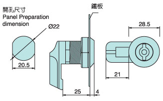 圓型塑膠門鎖 DLN-817-2