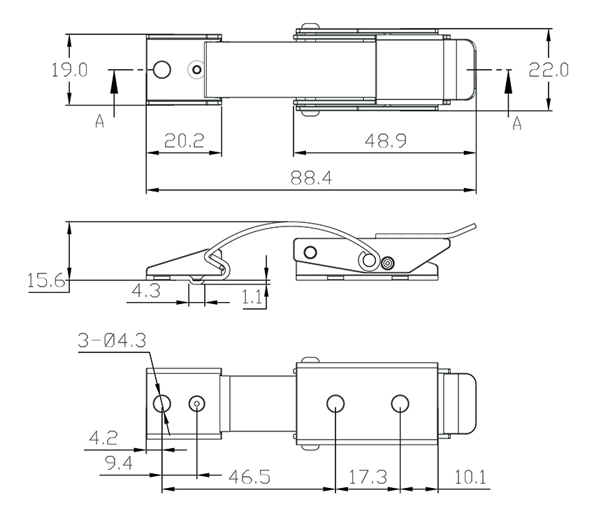 不鏽鋼迫緊式搭扣 TSL-3025