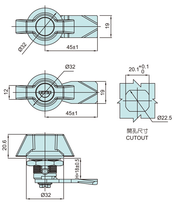 防水型門扣 MS-648-3