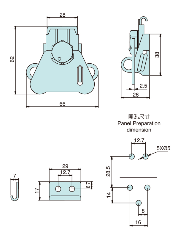 旋轉型拉動式搭扣 TSL-158