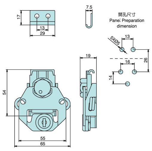 旋轉型拉動式搭扣 TSL-180