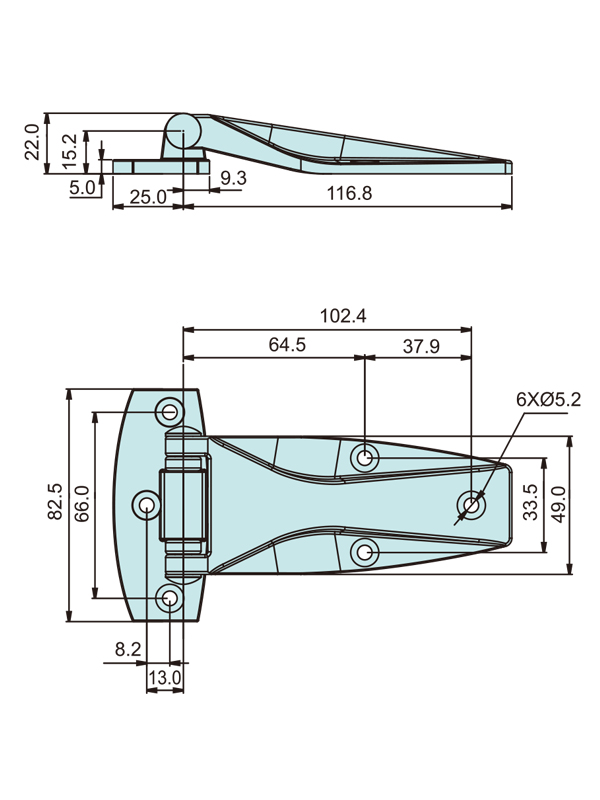 HGS-14282 Heavy Duty Stainless Steel Hinge