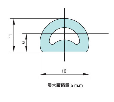 D型防水密封膠條(中空) SG-002