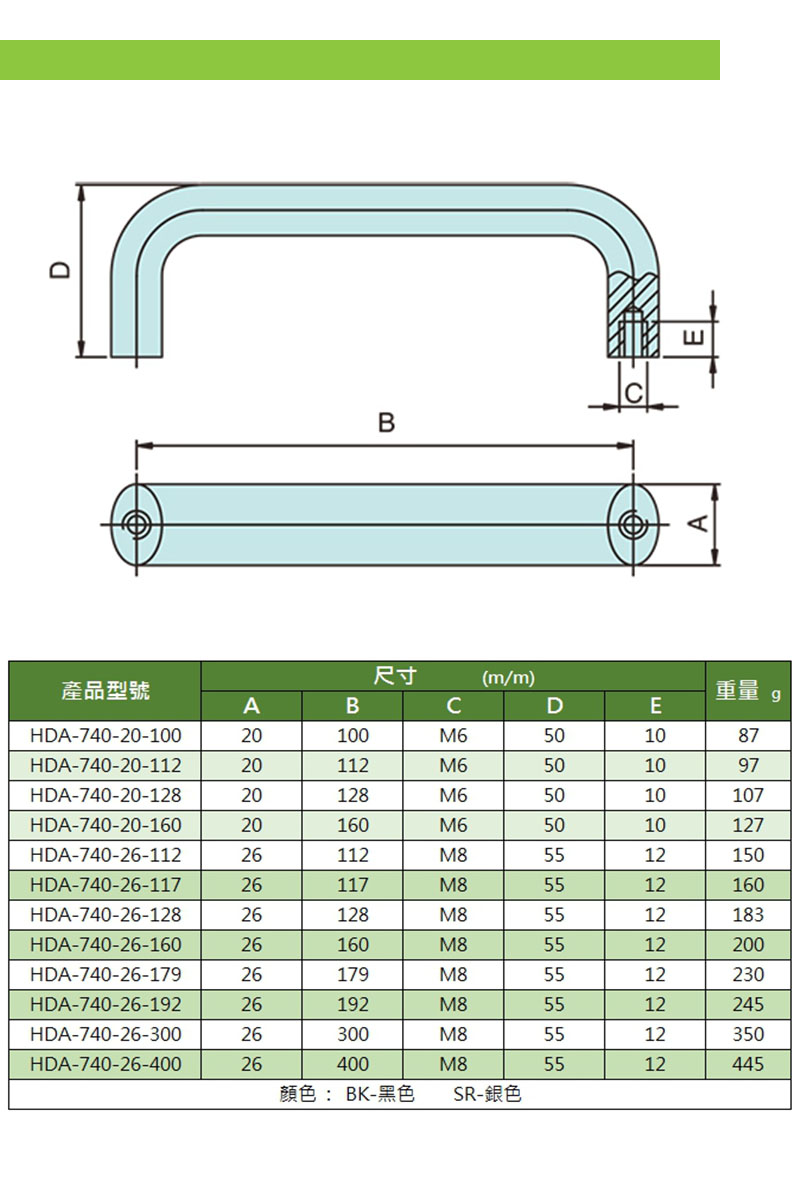 鋁合金把手 HDA-740系列