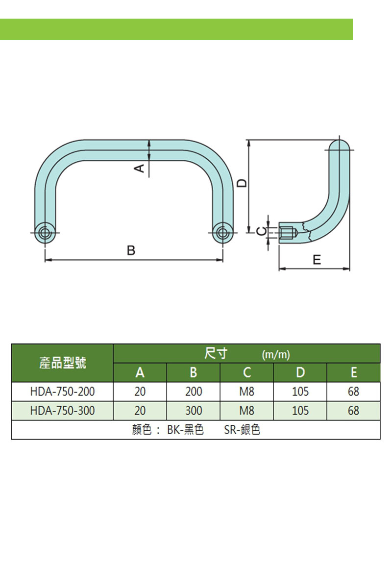 HDA-750 Series Aluminum Grip Handle