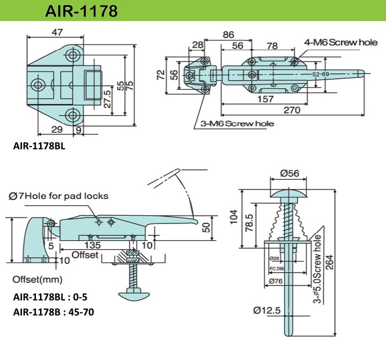 冷凍庫安全密封把手 AIR-1178 系列