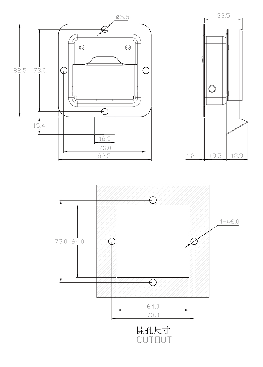 平面閘式門扣 DLS-866-28A