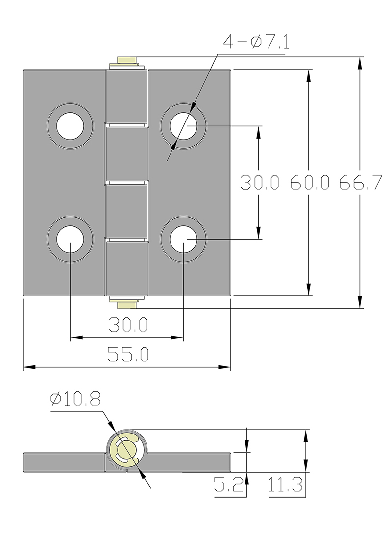 蝶型鋁合金鉸鏈 HGA-30 系列