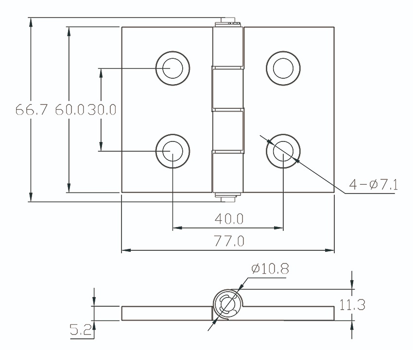 蝶型鋁合金鉸鏈 HGA-40 系列