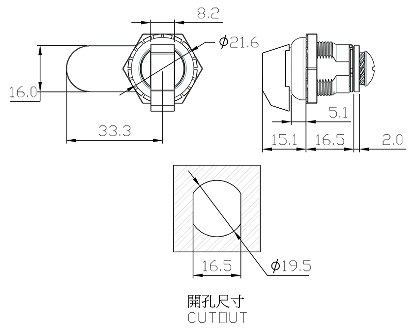 旋鈕型圓鎖 DLZ-745-2