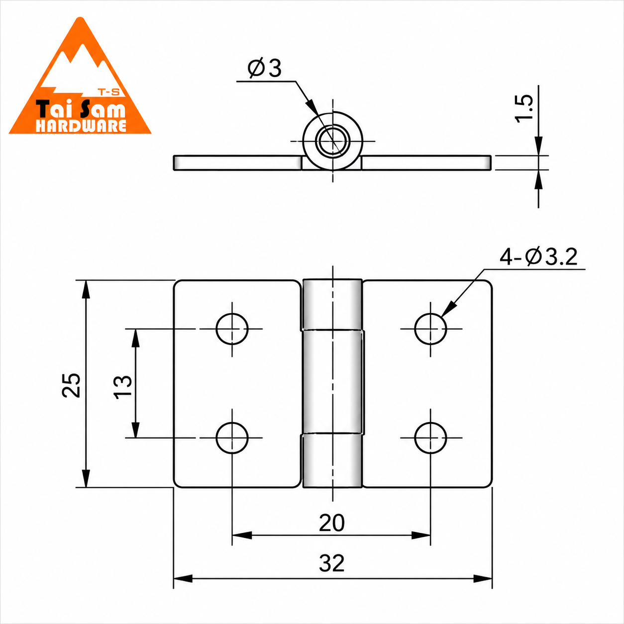 Stainless Steel Butt Hinge HGS-2534A